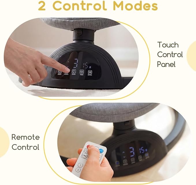 Baby Swings for Infants, Portable Baby Swing for Indoor and Outdoor, Bluetooth Baby Swing with Music Speaker, 5 Point Harness Belt, 5 Speeds and Timing