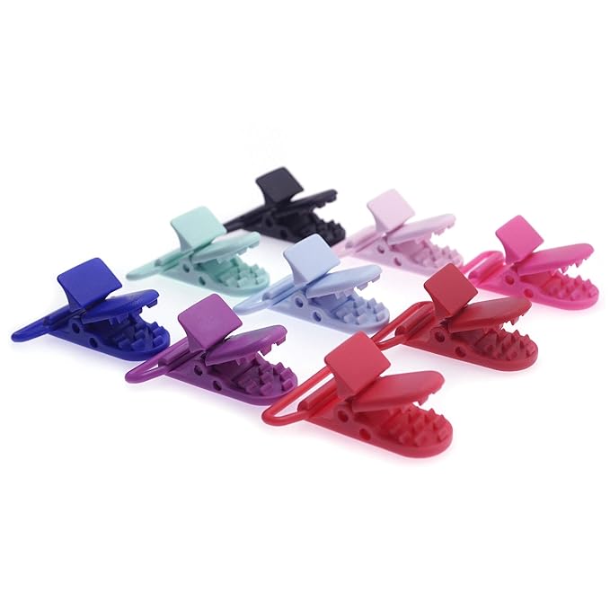 24pcs/Pack 1" 25mm Plastic Pacifier Clips/Suspender Clips Dummy Pacifier Holder for Teether/Binky/Paci/Bib/Sheet Holder Clip Mix 24 Colors