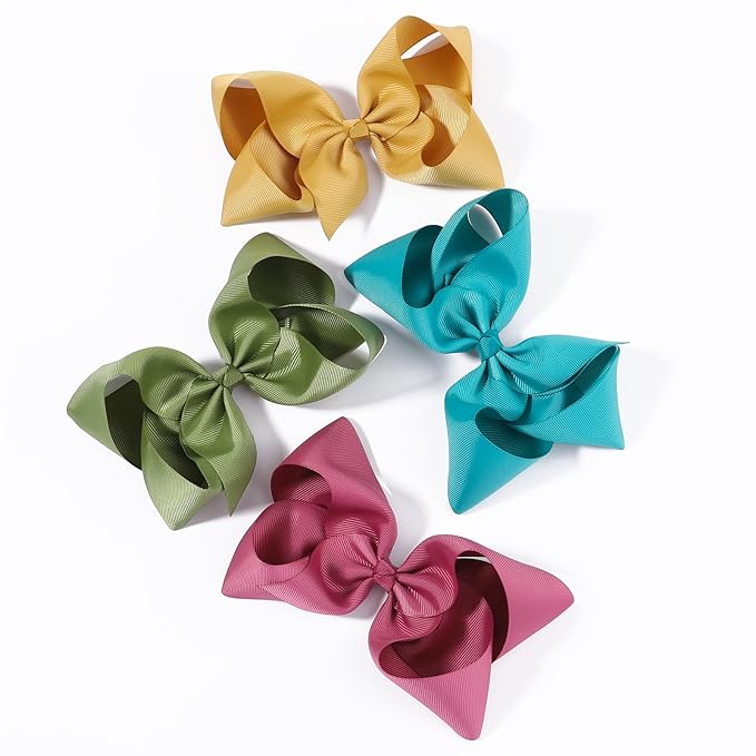 30PCS Big 6 Inch Hair Bows for Girls Grosgrain Ribbon Toddler Hair Accessories with Alligator Clips for Toddlers Baby Girls Kids Teens
