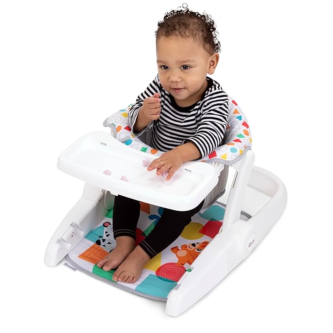 Baby Einstein 4-in-1 Kickin' Tunes Learn-to-Sit Music & Language Floor Seat, with 2 Positions and Detachable Kick Piano, Ages 4 Months and Up