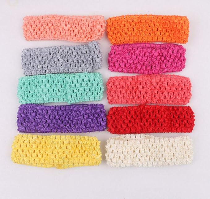 YYCRAFT Elastic Crochet Headbands for Newborn Infant Toddler Baby Girls Skinny Hair Bands Accessories
