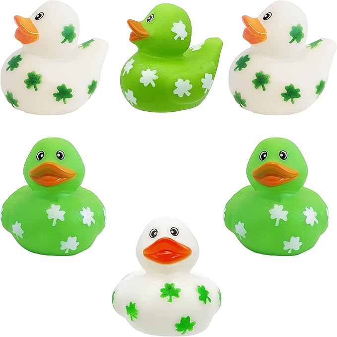 The Dreidel Company St. Patrick's Holiday Rubber Duck Toy Duckies for Kids, Bath Birthday Gifts Baby Showers Summer Beach and Pool Activity, 2" (400-Pack)