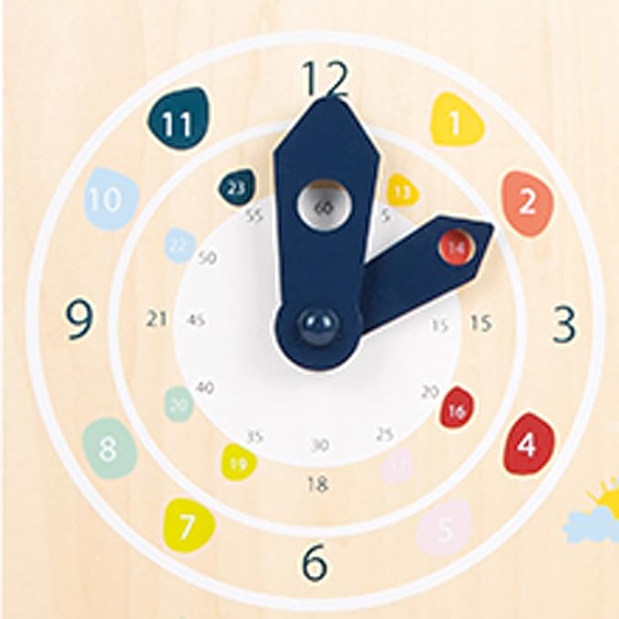 Small Foot 11625 Board Educate Made of FSC-Certified Wood, Learn time, Weather, Days, & Much More, Ages 3+ Toys