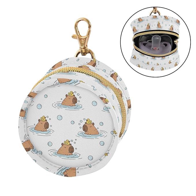 Capybara Duck Bubble Print Pacifier Holder Case for Diaper Bag Portable Travel Pacifier Storage Case with Clip Newborn Baby Pouch for Baby Boys Girls Purse Outdoor