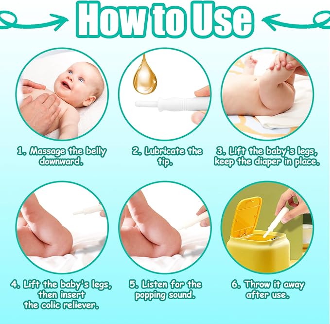 Gas and Colic Reliever for Babies, Effective Instant Constipation Relief for Babies, Natural Solution for Baby Colic and Gas Relief (20 Count, White)