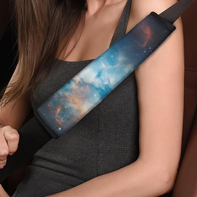 Biyejit Galaxy Space Car Accessories Seat Belt Covers Adult Seat Belt Shoulder Strap Covers for Women Girls Seatbelt Pads Universal Fit 2 Packs