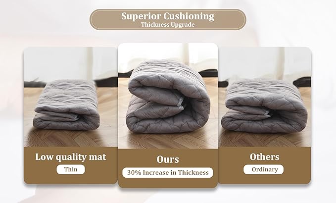 TADO MUSLIN Baby Play Mat 50x50 Inch, Thickened Soft Floor Mat for Playpen, Machine Washable Foam Crawling Mat with Non-Slip Bottom for Babies and Toddlers, Foldable Padded Playmat Boho Terra