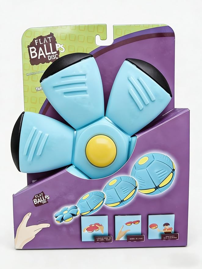 Magic Bouncing Ball with 6 LED Lights, 2-in-1 Flying Saucer Ball, Pop-Up Transform, Explosion-Proof,Gift Pack, Interactive Toy for Indoor & Outdoor Parent-Child Sports