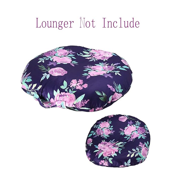Dinosaur Lounger Cover, Lounger Cover Blue, Lounger Cover Boy, Breathable & Reusable Lounger Removable Slipcover for Newborn, Snugly Fit Baby Infant Lounger (Purple Flower)