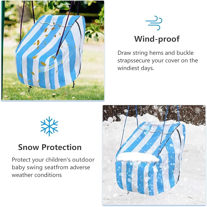 okcool Outdoor Toddler Swing Seat Cover for Little Tikes Baby Swing Seat,Outdoor Baby Swing Cover,A Wide Selection of Cute Colors and Patterns,Blue