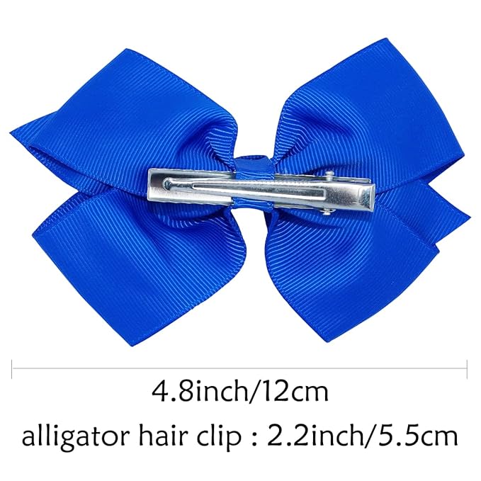 WillingTee 40 Colors Hair Bows for Fine Hair Big 4.5 Inch Grosgrain Ribbon Hair Bow Alligator Clips for Baby Girls Infants Toddlers Children