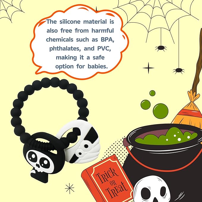 My First Halloween Baby Teething Toy and Llama Silicone Baby Teether Set- Spooky Teethers, Pumpkin Rattle, Ghost Teether(2 Pieces)
