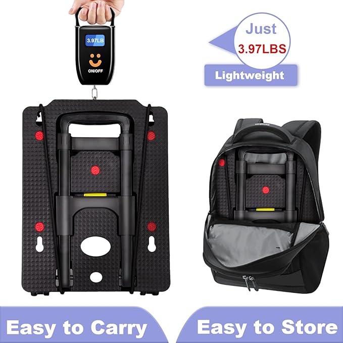 Folding Hand Truck Lightweight,Foldable Dolly with 4 Rotate Wheels,110 lbs Heavy Duty Hand cart for Luggage,Dolly for Moving Travel Shopping Airport Office Use