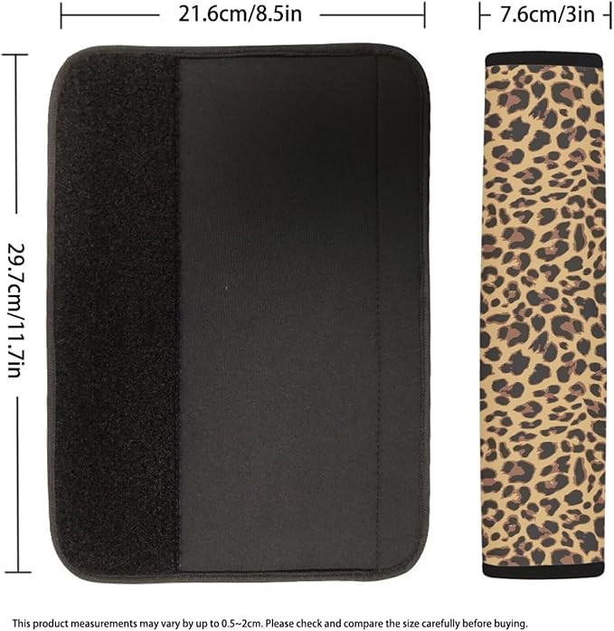 Seat Belt Cover Pad for Kids 4 Pack Car Seat Shoulder Strap Pads Seat Belt Pad Seatbelt Covers Compatible with Most Car Leopard Car Accessories for Women