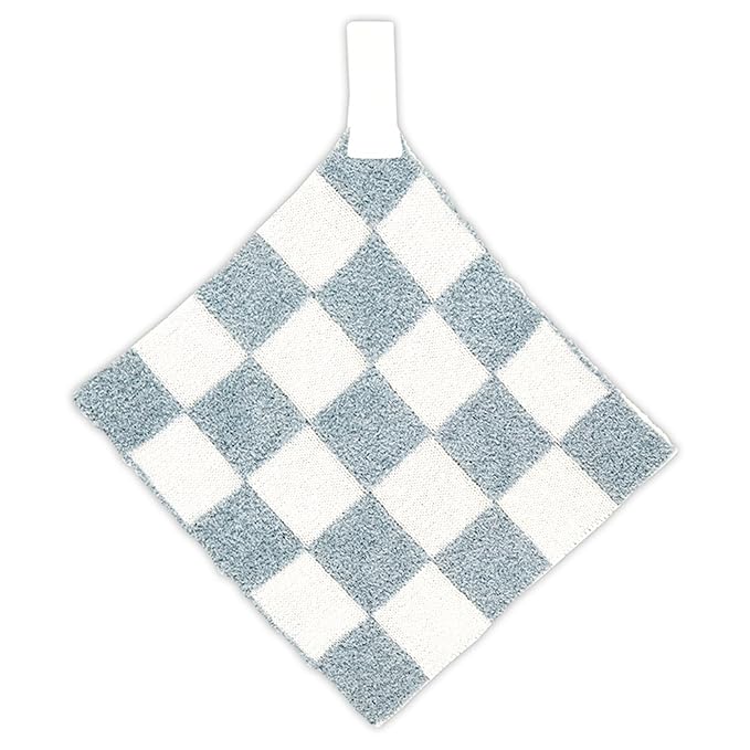 Stephan Baby Plush Blankets - Soft Absorbent Blankie with Paci-Clip for Pacifiers and Teething Toys, 9" Square, Checkerboard