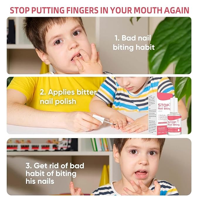 Nail Biting Stopper - 15ml Biting Polish, Bitter Tasting Nail Protection Solution for Kids & Adults