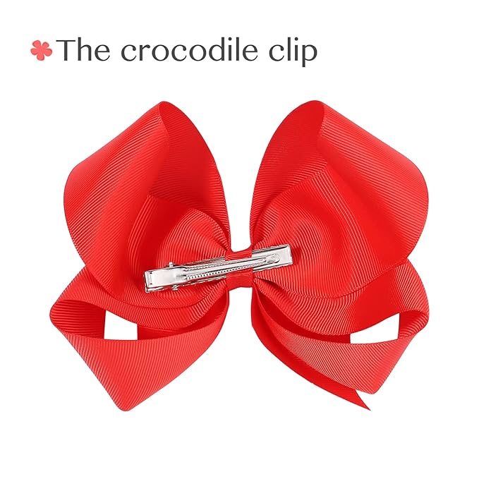 Choicbaby 18pcs 6 Inch Hair Bows for Girls Large Hair Bows with Alligator Clips Toddler Hair Accessories for Baby Girls Kids Teens
