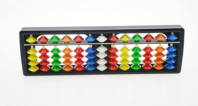 Plastic Colorful Beads Abacus Soroban, 13 Column Chinese Abacus Japanese Soroban Calculator Kid's Counting Tool (Style 1)