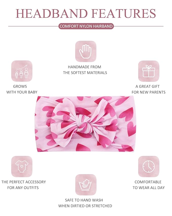 jollybows 20pcs Baby Girls Nylon Headbands Turban Christmas Hair Bows Hair Band Elastic Hair Accessories for Kids Toddlers Infants Newborn-Holiday Print Set