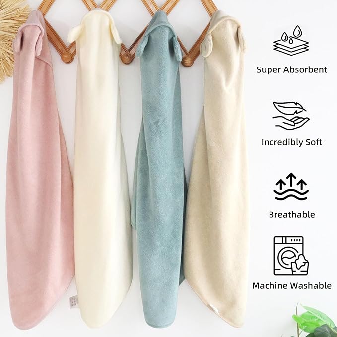 LifeTree 1 Pack Baby Hooded Towel with 1 Pack Washcloth for Newborn, 100% Cotton Bath Towel for Babies, Infant, Toddler and Kids, Thick,Soft and Absorbent, 30 * 30 Inches, Newborn Essentials, Green