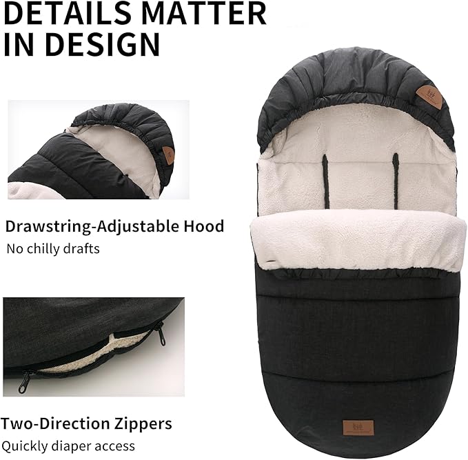 Miracle Baby Bunting Bag for Stroller, Warm Fleece Footmuff with Zippers, Convertible Infant Toddler Sleeping Bag Blanket for Boys Girls
