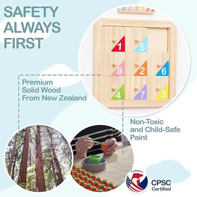 Monläurd® Cloud Montessori Busy Board, Sensory Board, Wooden Toys, Wall Toys, Boys and Girls 6M+