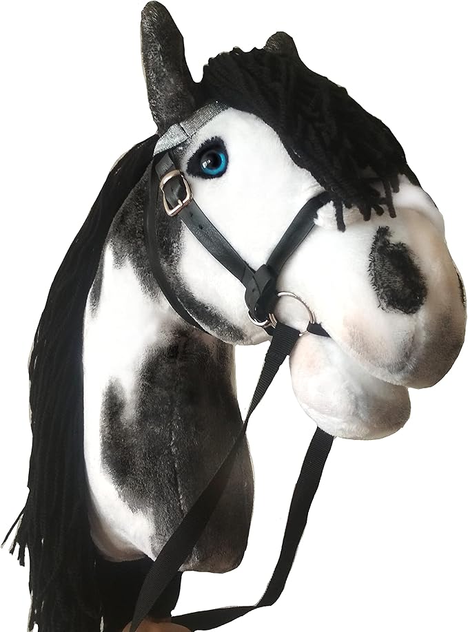 Hobby Horse Pinto A3 | Realistic Toy Horse on a Stick | Black and White Hobbyhorse