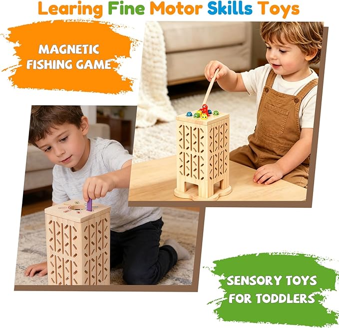 Montessori Toys Set for Kids 3 4 5 6 Year Olds, 5-in-1 Fine Motor Preschool Learning Toys, Educational Sensory Color Sorting & Board Games for Toddlers, Birthday Gifts for Boys Girls