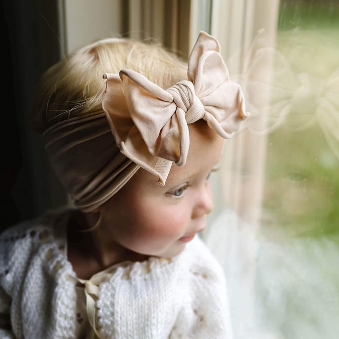 Baby Bling 2PK FAB-BOW-OUS®: petal + oatmeal