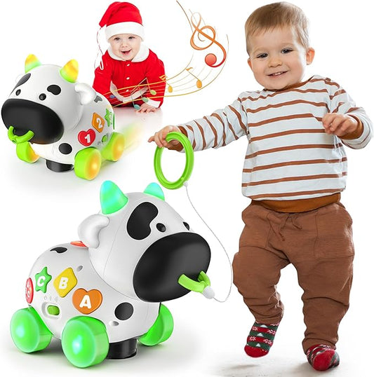 Talkfun Musical Cow Toys for 1+ Year Old Boy Girl, Bilingual Baby Toy 6-12-18 Month, One Year Old Boy Toys, 1 Year Old Girl Gift, Learning Toddler Toy Age 1-2, First Christmas 1st Birthday Gift