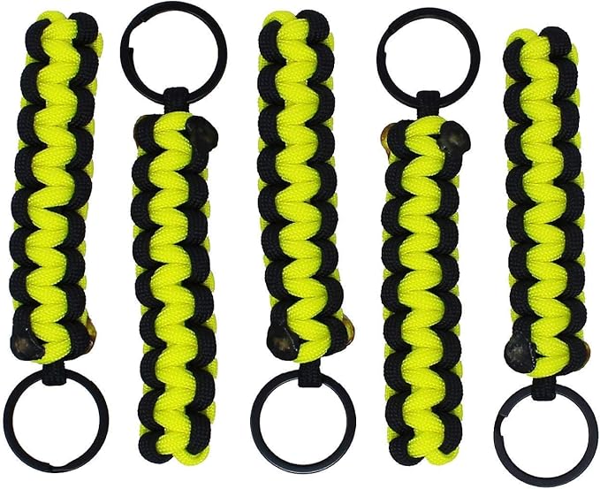 BubbasGarageTv - Large Heavy Duty Paracord Zipper Pulls (Neon Yellow)