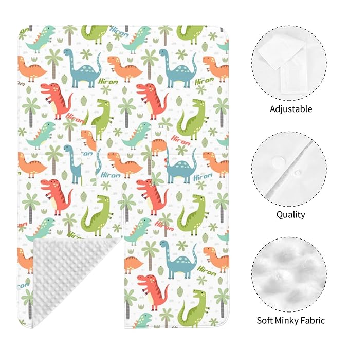 Personalized Car Seat Covers for Babies Boys, Customized Dinosaur Baby Carseat Cover with Name, Custom Baby Carrier Covers, Nursing Cover Breastfeeding Scarf Stroller Canopy for Infant Newborn