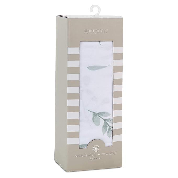 Jersey Cotton Pack N Play Sheet 1 Pack Green Fern Print, Sage