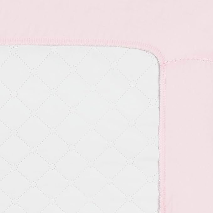 Pastel Light Pink Pack 'n Play Quilted Mattress Sheet - Ultra-Soft, Comfortable Portable Crib Mattress Sheet for Baby Girls; Playpen or Mini Crib Fitted Sheet with Quilted Top