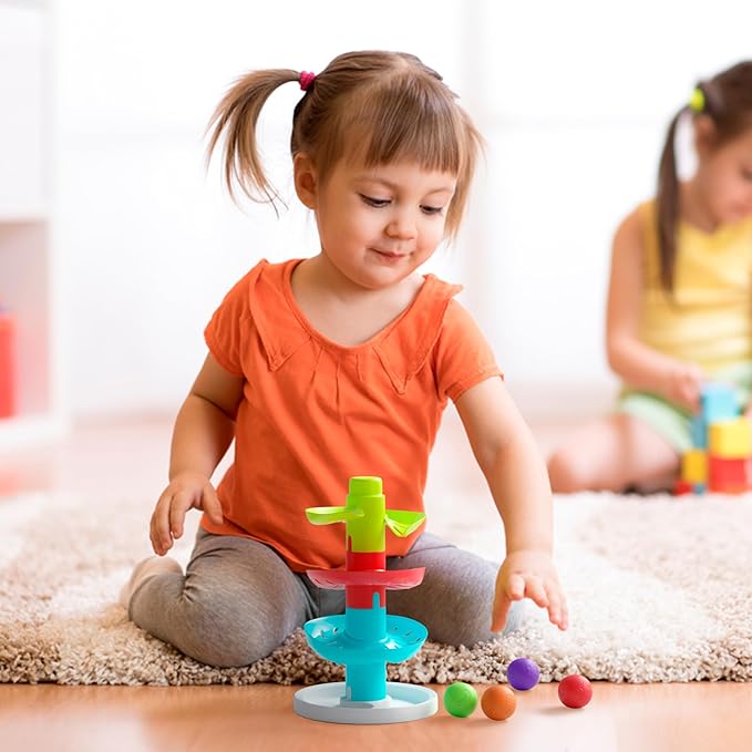 Lollipop Rainbow Ball Drop Tower: Baby Toys for Toddlers Includes 4 Balls - Stimulate Curiosity and Motor Skills with This Engaging Ball Drop Toys for Toddlers