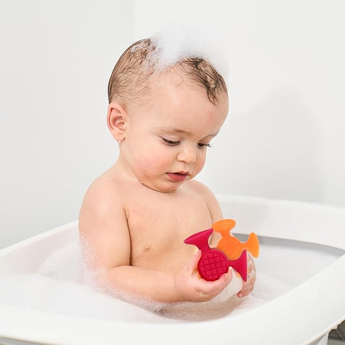 Gift Boutique 48 Pack Bulk Easter Basket Stuffers | Toddler Bath Toys for Kids Fine Motor Skills | Silicone Suction Sensory Toys | Montessori Travel Airplane Activities with Storage Bag, Easter Gift