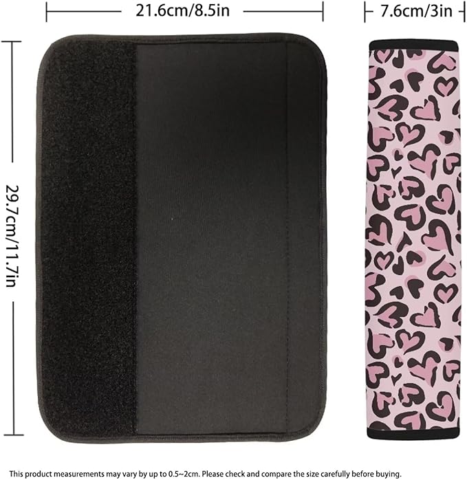 Biyejit Pink Leopard Seat Belt Cover 2 Packs for Women Soft Car Seat Belt Pad Cushion Shoulder Pads for Adults Kids