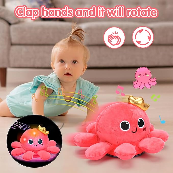 Baby Toys 6-12 Months Musical Crawling & Walking Octopus Plush Light up Stuffed Animal Dancing 1 Year Old Girl Gifts Music Sensory Infant Toy 0-6 7 8 9 Months Learning Newborn Baby Girls Birthday Gift