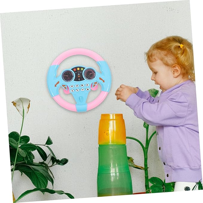 KESYOO Steering Wheel Simulation Educational Wheel with Suction Cup Base for Swing Cars Interactive Music Play Present for Young