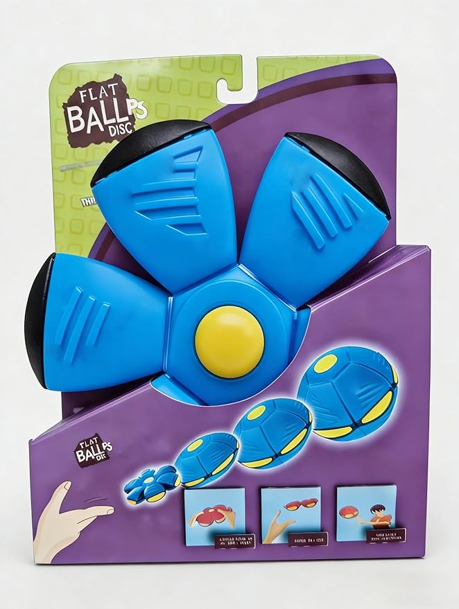Magic Bouncing Ball with 6 LED Lights, 2-in-1 Flying Saucer Ball, Pop-Up Transform, Explosion-Proof,Gift Pack, Interactive Toy for Indoor & Outdoor Parent-Child Sports