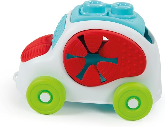 Clementoni- Soft Clemmy Sensory Car: Fun & Developmental Play for Babies & Toddlers, Stimulating Textures, Shapes & Stacking Blocks - Multicolored (6+ Months)