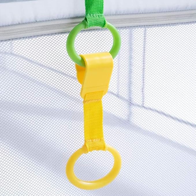 Baby Pull up Rings Playpen,Walking Exercises Assistant Stand Up Rings for Infant Toddler Baby Playpen 4 PCS