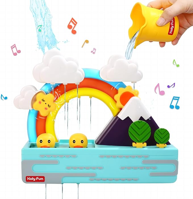 Bath Duck Toy with Light and Music, Toddlers Bathtub Toy with Marble Run, Floating Swimming Duck, Baby Shower Toy