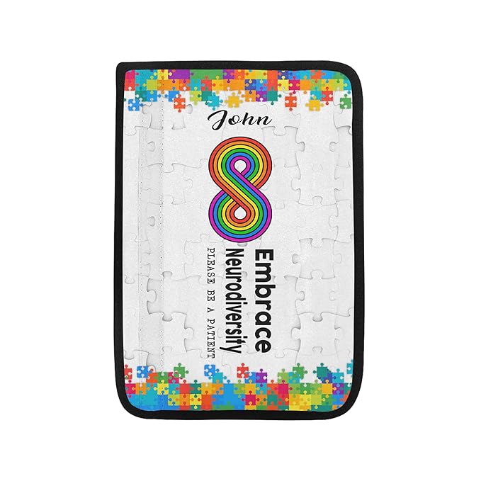 Embrace Neurodiversity Autism Awareness Seat Belt Covers Autistic Car Seat Belt Covers Medical Alert Personalized Name Special Need Seatbelt Cover 9