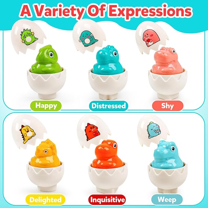 Dinosaur Easter Egg Toys for Toddlers 1-3,Montessori Geometric Eggs Sensory Educational Learning Fine Motor Puzzle Matching GamesEaster Basket Stuffers Gifts for Kids Boys Girls