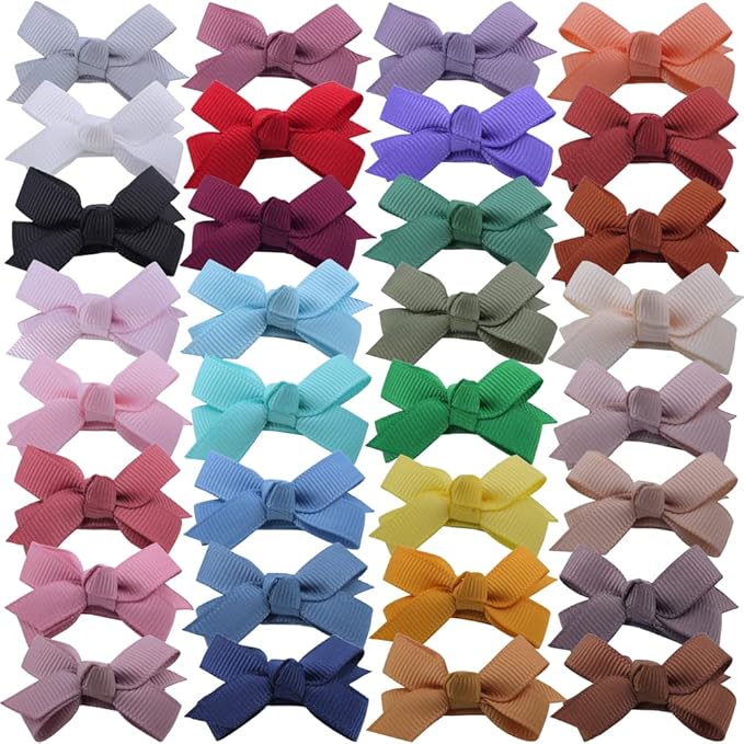 Sugarmelon 32 Colors Baby Hair Clips Toddler Tiny Hair Bow Snap Clips Infant Baby Girls Hairbow