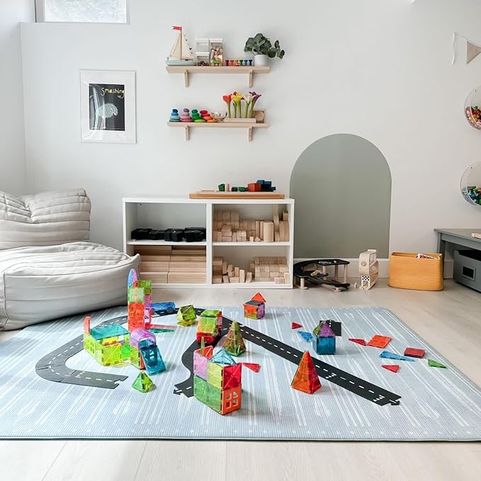The Shwally PlayMat - Soft Baby Play Mat - Reversible Foam Floor Mat - Waterproof, Wipe-Clean, Durable, Non-Toxic and Hypoallergenic - Large (6.5' X 4.5') (Bowie)