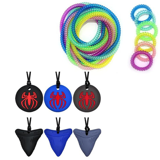 Chewy Necklace Sensory Toys for Kids with Autism, 18 Pack