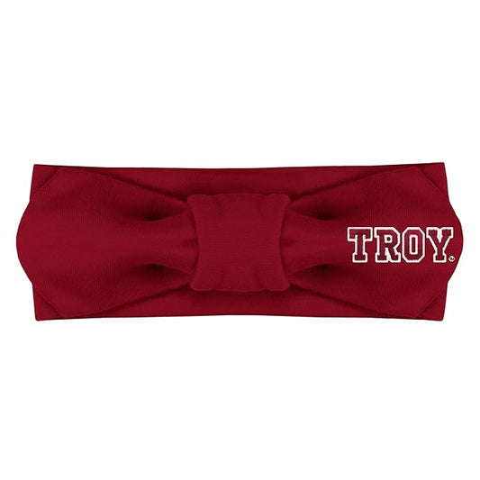 Creative Knitwear Troy Trojans Infant Girls Crimson Solid Hair Knot Headband Embroidered Logo - Size Newborn - 4T