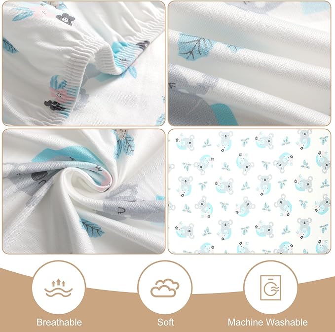 Pack n Play Fitted Sheet. 2 Piece Mini Crib Sheet. Elastic Playard Sheet. Portable Sheet Set. Elastic Convertible Playard Sheet. Compatible with Graco Pack n Play. (Owl and Tree Bag)
